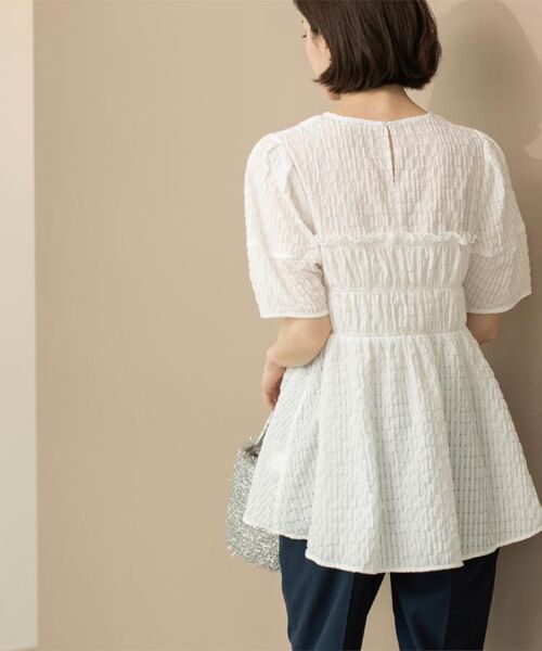 OPAQUE.CLIP / オペーク ドット クリップ シャツ・ブラウス | シャーリングペプラムブラウス【洗濯機洗い可】 | 詳細6