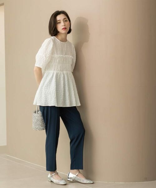 OPAQUE.CLIP / オペーク ドット クリップ シャツ・ブラウス | シャーリングペプラムブラウス【洗濯機洗い可】 | 詳細8