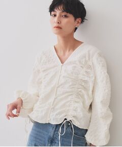 OPAQUE.CLIP / オペーク ドット クリップ シャツ・ブラウス | ふくれジャカードシャーリングデザインブラウス【洗濯機洗い可】