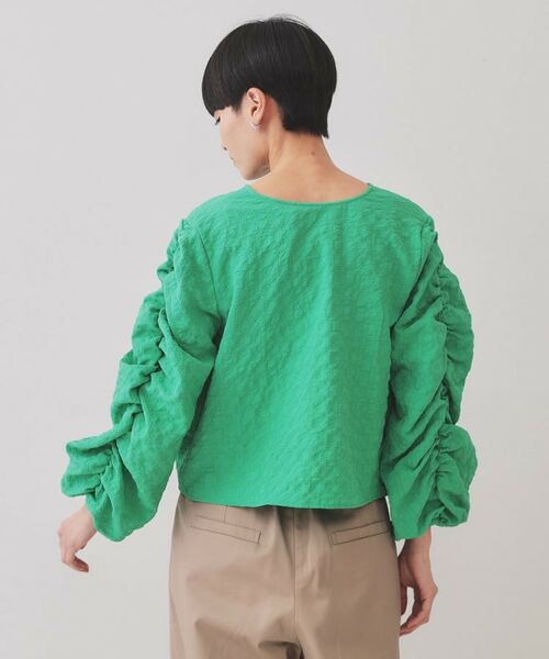 OPAQUE.CLIP / オペーク ドット クリップ シャツ・ブラウス | ふくれジャカードシャーリングデザインブラウス【洗濯機洗い可】 | 詳細14