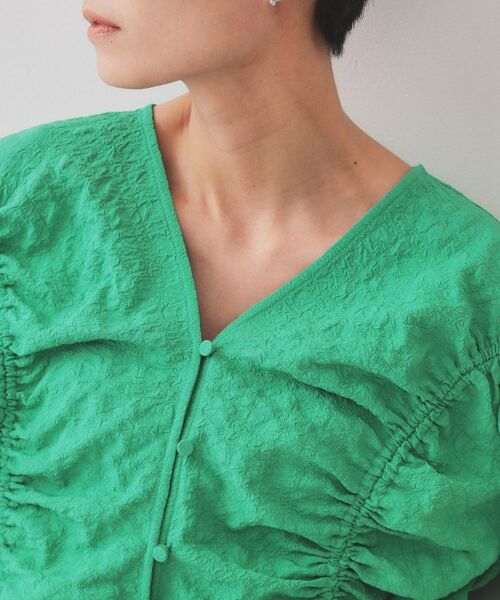 OPAQUE.CLIP / オペーク ドット クリップ シャツ・ブラウス | ふくれジャカードシャーリングデザインブラウス【洗濯機洗い可】 | 詳細15