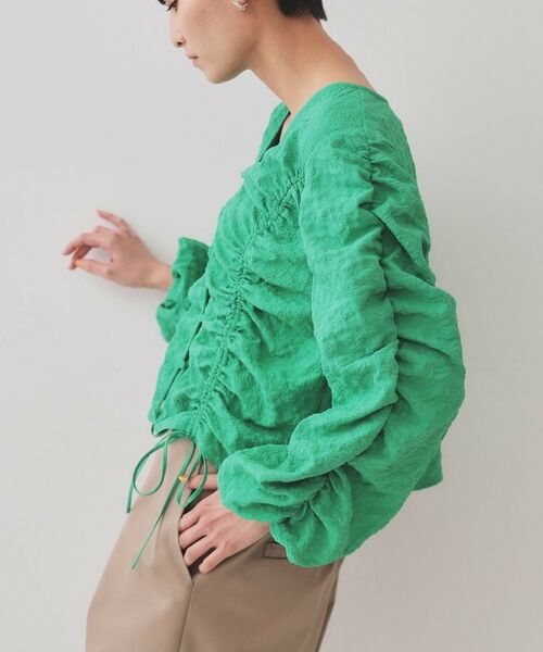 OPAQUE.CLIP / オペーク ドット クリップ シャツ・ブラウス | ふくれジャカードシャーリングデザインブラウス【洗濯機洗い可】 | 詳細16