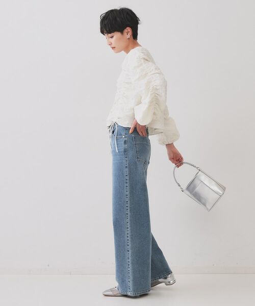 OPAQUE.CLIP / オペーク ドット クリップ シャツ・ブラウス | ふくれジャカードシャーリングデザインブラウス【洗濯機洗い可】 | 詳細3