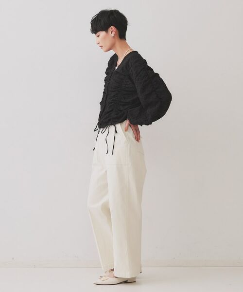 OPAQUE.CLIP / オペーク ドット クリップ シャツ・ブラウス | ふくれジャカードシャーリングデザインブラウス【洗濯機洗い可】 | 詳細7