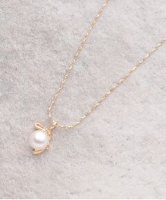 OPAQUE.CLIP / オペーク ドット クリップ ネックレス・ペンダント・チョーカー | フェイクパール×変形リボン風メタルネックレス