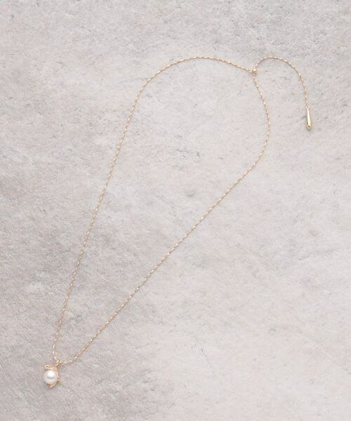 OPAQUE.CLIP / オペーク ドット クリップ ネックレス・ペンダント・チョーカー | フェイクパール×変形リボン風メタルネックレス | 詳細2