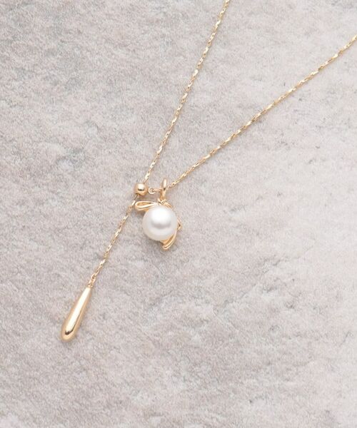 OPAQUE.CLIP / オペーク ドット クリップ ネックレス・ペンダント・チョーカー | フェイクパール×変形リボン風メタルネックレス | 詳細4