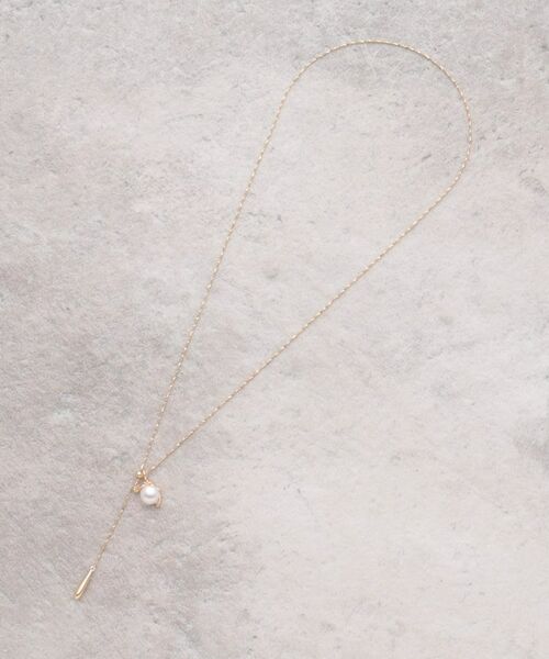 OPAQUE.CLIP / オペーク ドット クリップ ネックレス・ペンダント・チョーカー | フェイクパール×変形リボン風メタルネックレス | 詳細5