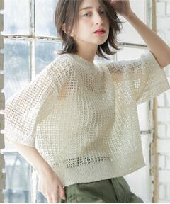 OPAQUE.CLIP / オペーク ドット クリップ ニット・セーター | スパンコールメッシュニット