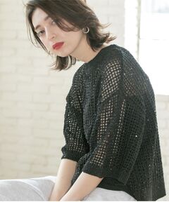 OPAQUE.CLIP / オペーク ドット クリップ ニット・セーター | スパンコールメッシュニット