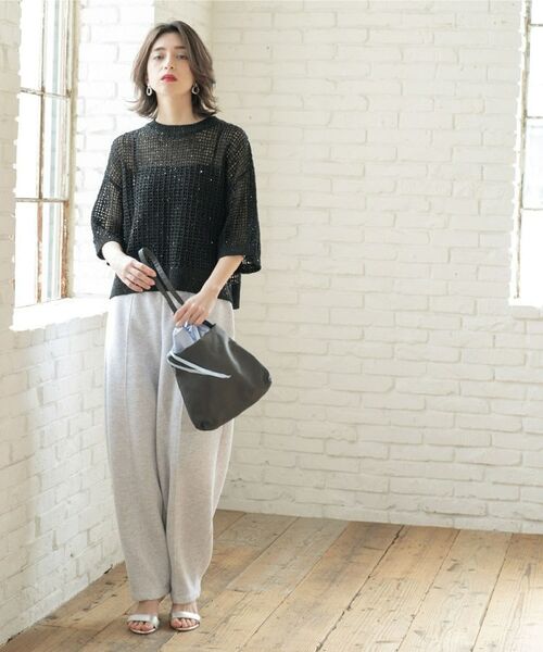 OPAQUE.CLIP / オペーク ドット クリップ ニット・セーター | スパンコールメッシュニット | 詳細10