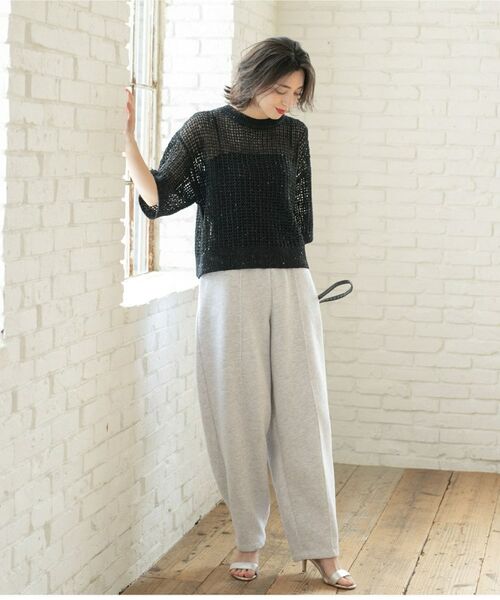 OPAQUE.CLIP / オペーク ドット クリップ ニット・セーター | スパンコールメッシュニット | 詳細11