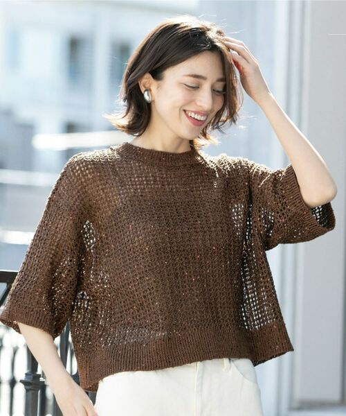 OPAQUE.CLIP / オペーク ドット クリップ ニット・セーター | スパンコールメッシュニット | 詳細16