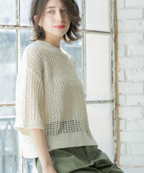 OPAQUE.CLIP / オペーク ドット クリップ ニット・セーター | スパンコールメッシュニット | 詳細18