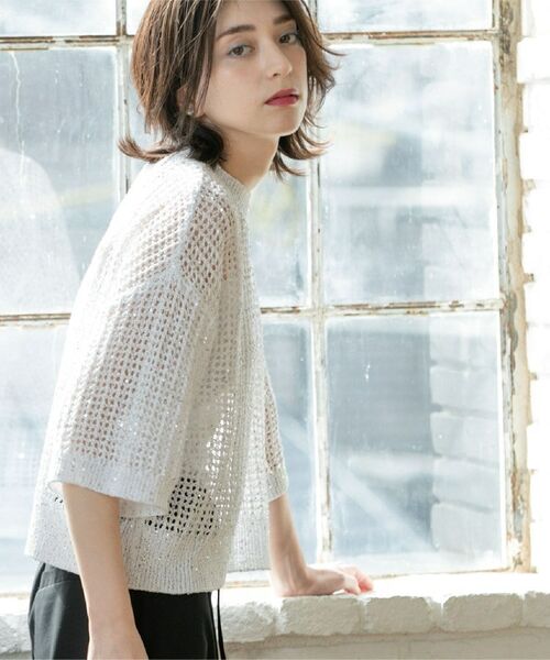 OPAQUE.CLIP / オペーク ドット クリップ ニット・セーター | スパンコールメッシュニット | 詳細27