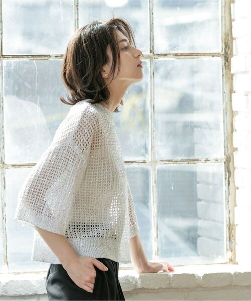 OPAQUE.CLIP / オペーク ドット クリップ ニット・セーター | スパンコールメッシュニット | 詳細29