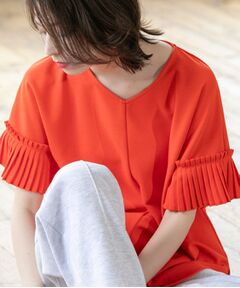 OPAQUE.CLIP / オペーク ドット クリップ カットソー | 袖プリーツドッキングプルオーバー