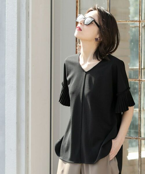 OPAQUE.CLIP / オペーク ドット クリップ カットソー | 袖プリーツドッキングプルオーバー | 詳細1