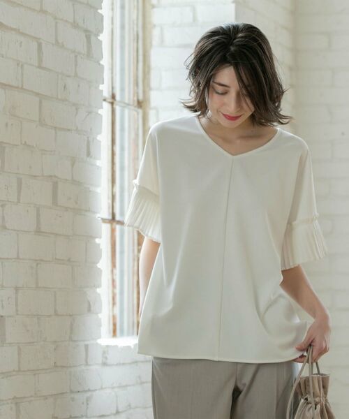 OPAQUE.CLIP / オペーク ドット クリップ カットソー | 袖プリーツドッキングプルオーバー | 詳細11