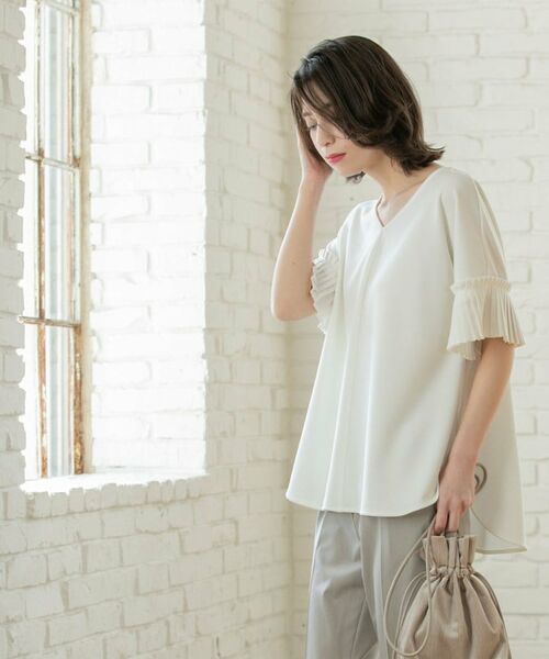 OPAQUE.CLIP / オペーク ドット クリップ カットソー | 袖プリーツドッキングプルオーバー | 詳細12