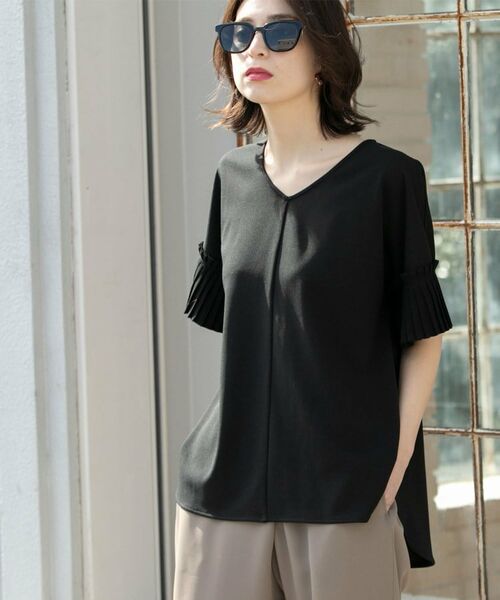 OPAQUE.CLIP / オペーク ドット クリップ カットソー | 袖プリーツドッキングプルオーバー | 詳細4