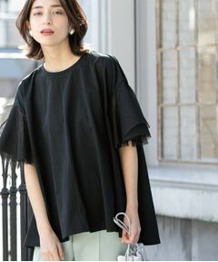 OPAQUE.CLIP / オペーク ドット クリップ カットソー | 袖チュール重ねフレアトップス