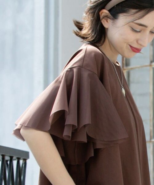 OPAQUE.CLIP / オペーク ドット クリップ カットソー | 袖チュール重ねフレアトップス | 詳細1