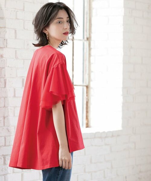 OPAQUE.CLIP / オペーク ドット クリップ カットソー | 袖チュール重ねフレアトップス | 詳細10