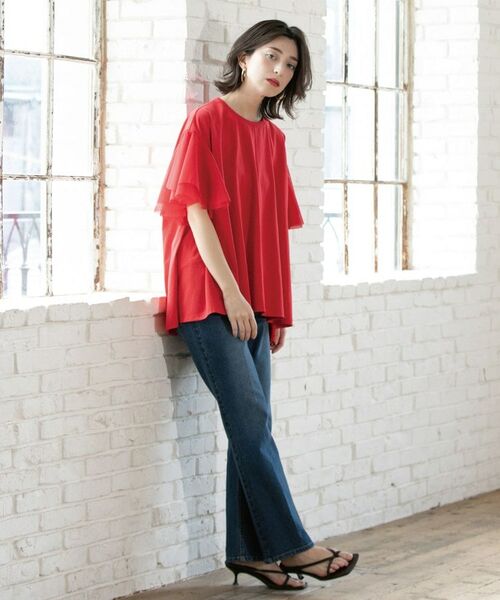 OPAQUE.CLIP / オペーク ドット クリップ カットソー | 袖チュール重ねフレアトップス | 詳細13