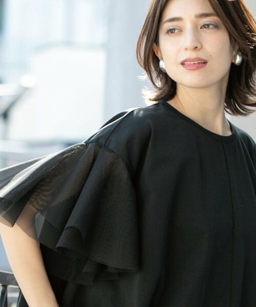 OPAQUE.CLIP / オペーク ドット クリップ カットソー | 袖チュール重ねフレアトップス | 詳細15