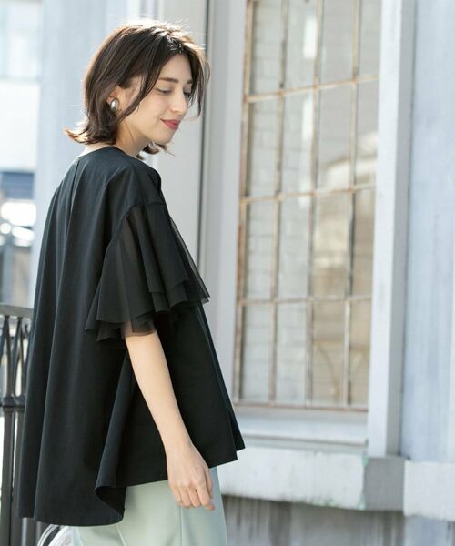 OPAQUE.CLIP / オペーク ドット クリップ カットソー | 袖チュール重ねフレアトップス | 詳細18