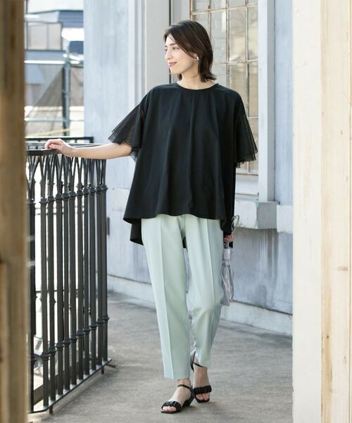 OPAQUE.CLIP / オペーク ドット クリップ カットソー | 袖チュール重ねフレアトップス | 詳細20