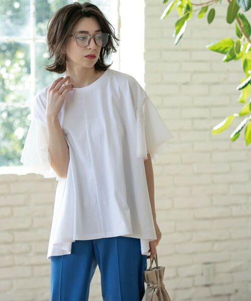 OPAQUE.CLIP / オペーク ドット クリップ カットソー | 袖チュール重ねフレアトップス | 詳細22