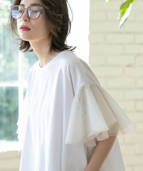 OPAQUE.CLIP / オペーク ドット クリップ カットソー | 袖チュール重ねフレアトップス | 詳細24