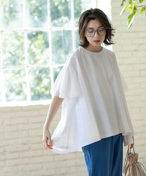 OPAQUE.CLIP / オペーク ドット クリップ カットソー | 袖チュール重ねフレアトップス | 詳細25