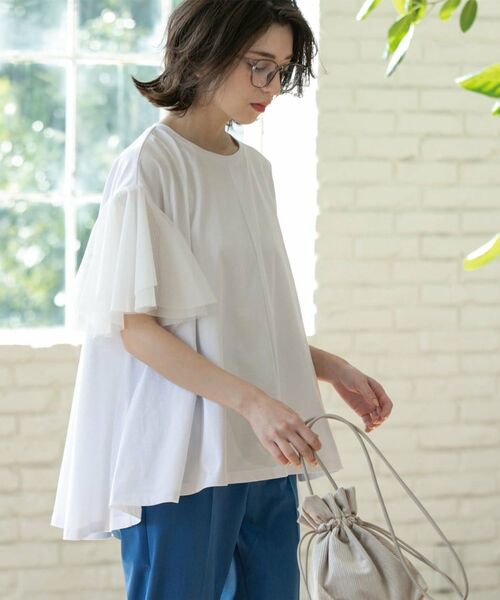 OPAQUE.CLIP / オペーク ドット クリップ カットソー | 袖チュール重ねフレアトップス | 詳細26
