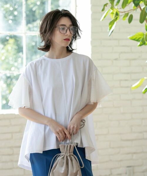 OPAQUE.CLIP / オペーク ドット クリップ カットソー | 袖チュール重ねフレアトップス | 詳細27