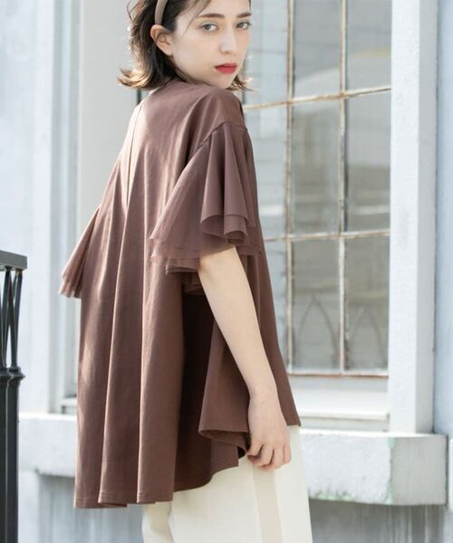 OPAQUE.CLIP / オペーク ドット クリップ カットソー | 袖チュール重ねフレアトップス | 詳細3