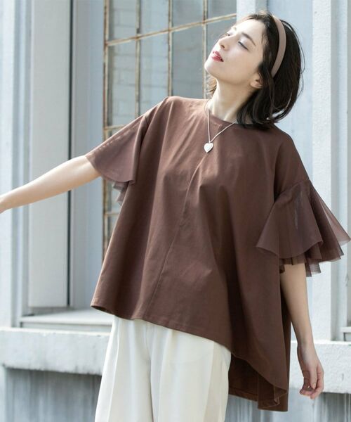 OPAQUE.CLIP / オペーク ドット クリップ カットソー | 袖チュール重ねフレアトップス | 詳細4