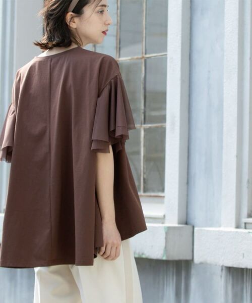 OPAQUE.CLIP / オペーク ドット クリップ カットソー | 袖チュール重ねフレアトップス | 詳細5