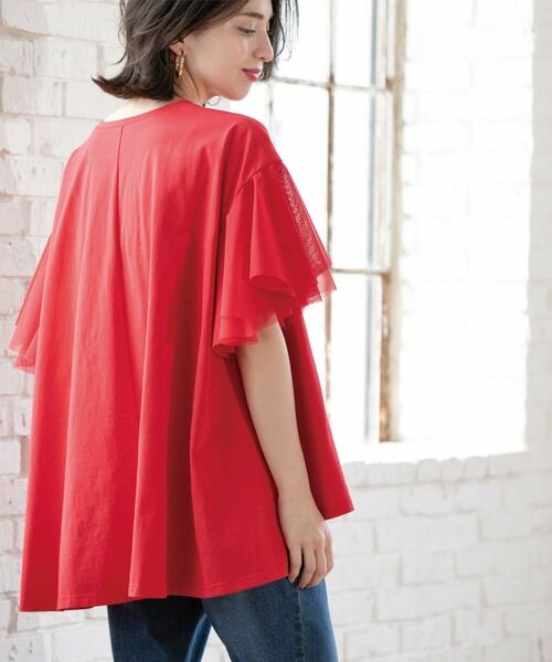 OPAQUE.CLIP / オペーク ドット クリップ カットソー | 袖チュール重ねフレアトップス | 詳細8