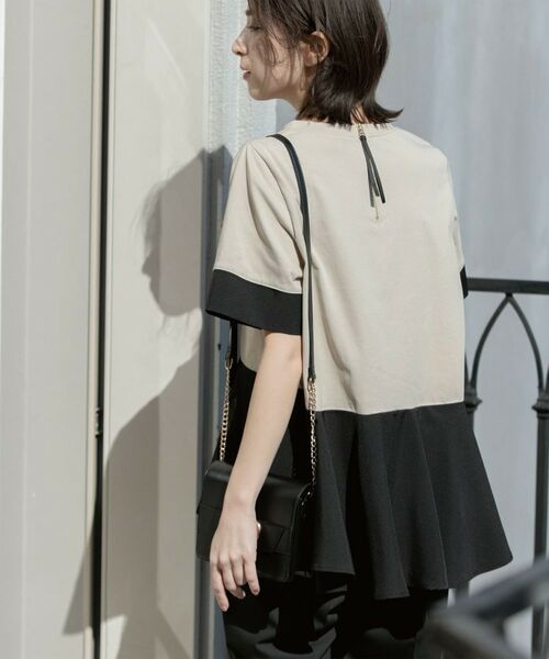 OPAQUE.CLIP / オペーク ドット クリップ カットソー | ペプラム切替ドッキングトップス【洗濯機洗い可】 | 詳細14