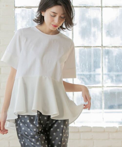 OPAQUE.CLIP / オペーク ドット クリップ カットソー | ペプラム切替ドッキングトップス【洗濯機洗い可】 | 詳細16