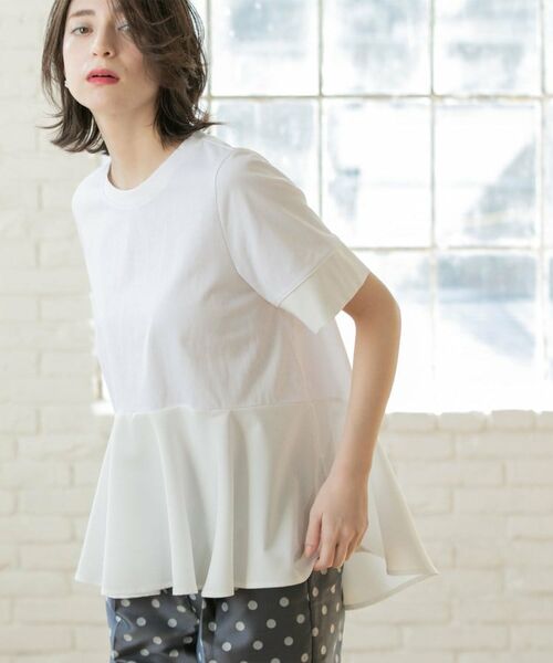 OPAQUE.CLIP / オペーク ドット クリップ カットソー | ペプラム切替ドッキングトップス【洗濯機洗い可】 | 詳細17