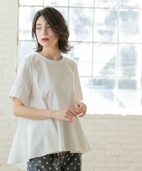 OPAQUE.CLIP / オペーク ドット クリップ カットソー | ペプラム切替ドッキングトップス【洗濯機洗い可】 | 詳細19