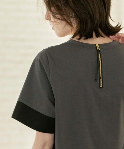 OPAQUE.CLIP / オペーク ドット クリップ カットソー | ペプラム切替ドッキングトップス【洗濯機洗い可】 | 詳細2