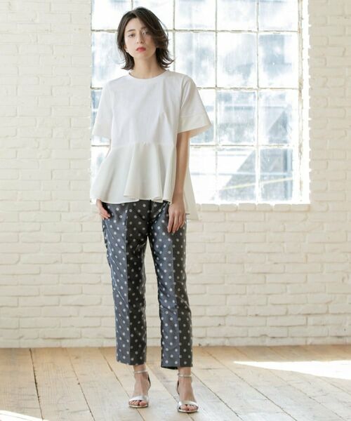 OPAQUE.CLIP / オペーク ドット クリップ カットソー | ペプラム切替ドッキングトップス【洗濯機洗い可】 | 詳細22