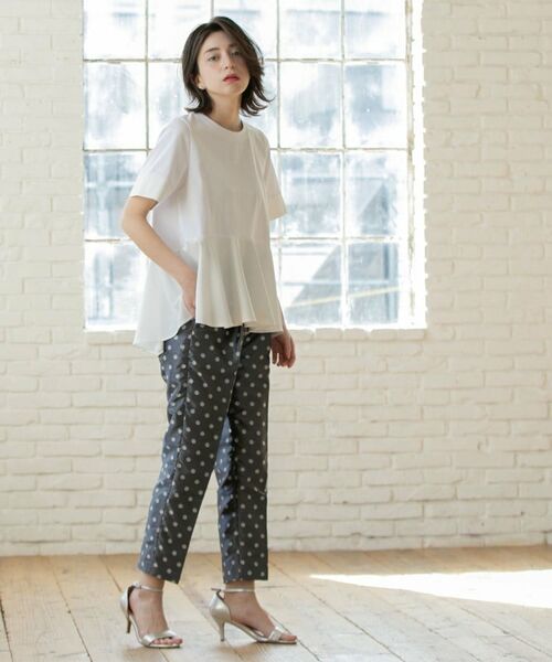 OPAQUE.CLIP / オペーク ドット クリップ カットソー | ペプラム切替ドッキングトップス【洗濯機洗い可】 | 詳細23