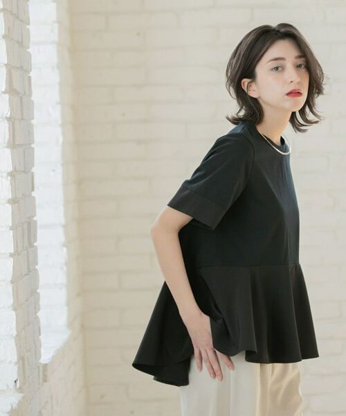 OPAQUE.CLIP / オペーク ドット クリップ カットソー | ペプラム切替ドッキングトップス【洗濯機洗い可】 | 詳細27