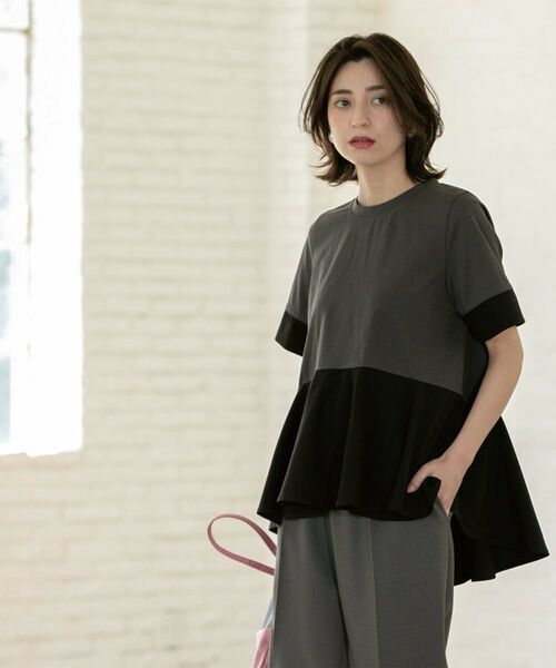 OPAQUE.CLIP / オペーク ドット クリップ カットソー | ペプラム切替ドッキングトップス【洗濯機洗い可】 | 詳細3